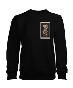 Retro THE SNAKE AND FERN TAROT CARDS baskılı kadın Kadın Sweatshirt