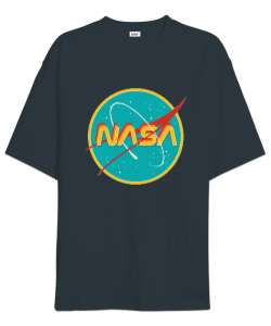 Retro Vintage NASA Füme Oversize Unisex Tişört