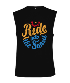 Ride İnto The Sunset Baskılı Kesik Kol Unisex Tişört