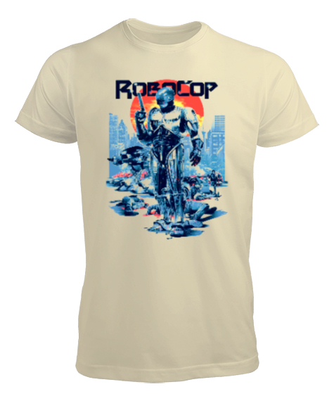 Tisho - Robocop 1987 Retro Krem Erkek Tişört