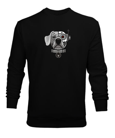 Tisho - Robotic Dog Siyah Erkek Sweatshirt