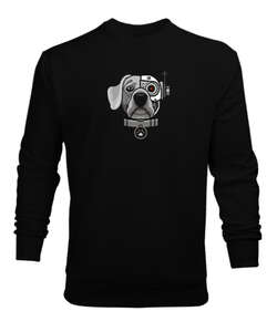 Robotic Dog Siyah Erkek Sweatshirt