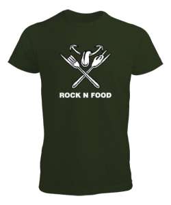 Rock And Food Haki Yeşili Erkek Tişört