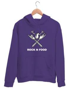 Rock And Food Mor Unisex Kapşonlu Sweatshirt