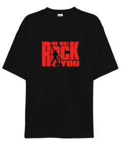 rock and metal baskılı oversize erkek t-shırt Oversize Unisex Tişört