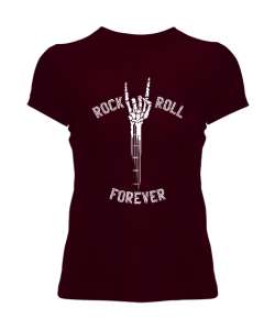 Rock And Roll Forever - Skeleton Hand Guitar - Rock And Roll - İsklet El Bordo Kadın Tişört