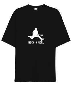  Rock and Roll Siyah Oversize Unisex Tişört