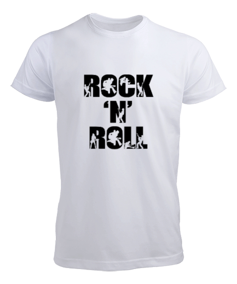 rock n roll Beyaz Erkek Tişört