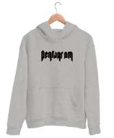 Rock Pentagram Gri Unisex Kapşonlu Sweatshirt - Thumbnail