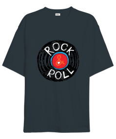 rock roll baskılı Oversize Unisex Tişört