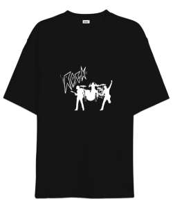 ROCK Siyah Oversize Unisex Tişört