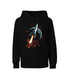 Rocket Blauart Çocuk Unisex Hoodie Kapüşonlu