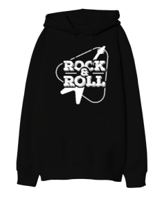 Rockn Roll Oversize Unisex Kapüşonlu Sweatshirt