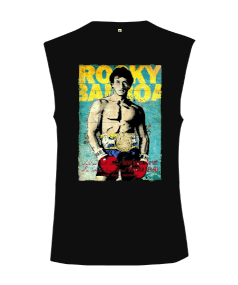 Rocky Balboa Vintage Baskılı Kesik Kol Unisex Tişört