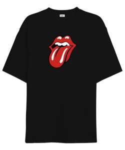 ROLLING STONES Siyah Oversize Unisex Tişört