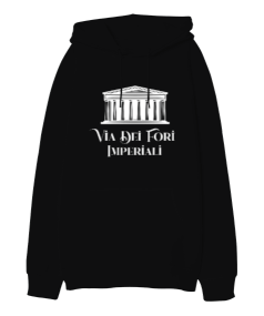 roma tasarımlı 2 Oversize Unisex Kapüşonlu Sweatshirt