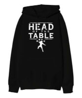 Roman Reigns Head of the Table Siyah Oversize Unisex Kapüşonlu Sweatshirt