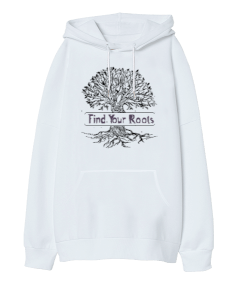 Roots Oversize Unisex Kapüşonlu Sweatshirt