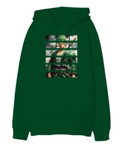 Roronoa Zoro Çimen Yeşili Oversize Unisex Kapüşonlu Sweatshirt