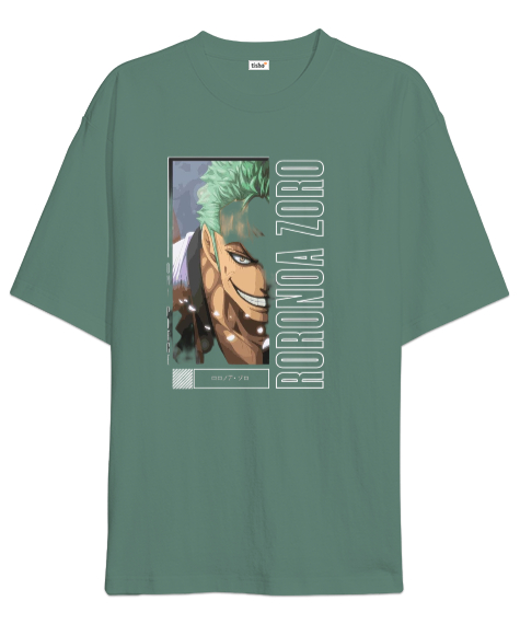 Tisho - Roronoa Zoro Haki Çağla Yeşili Oversize Unisex Tişört