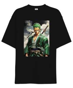 Roronoa Zoro Siyah Oversize Unisex Tişört