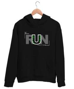 Run Faster - Daha Hızlı Koş Siyah Unisex Kapşonlu Sweatshirt