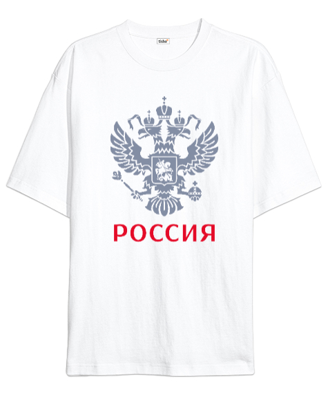 Tisho - RUSYA RUSSIA SEYAHAT RUSÇA MOSKOVA MOSCOW Beyaz Oversize Unisex Tişört