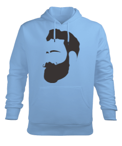 Saç ve Sakal Desenli Sweatshirt Erkek Kapüşonlu Hoodie Sweatshirt