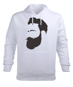 Saç ve Sakal Desenli Sweatshirt Erkek Kapüşonlu Hoodie Sweatshirt