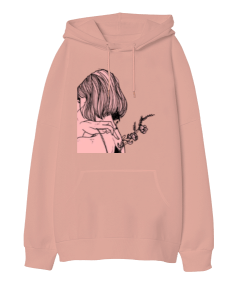 Sad Girl Oversize Unisex Kapüşonlu Sweatshirt