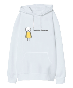 sad tasarım Oversize Unisex Kapüşonlu Sweatshirt