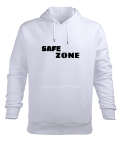 SAFE ZONE yazılı Erkek Kapüşonlu Hoodie Sweatshirt