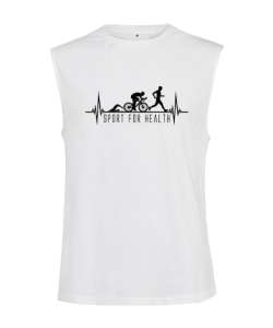 Sağlık İçin Spor - Sport For Life - Hareket V2 Beyaz Kesik Kol Unisex Tişört