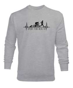 Sağlık İçin Spor - Sport For Life - Hareket V2 Gri Erkek Sweatshirt