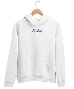 Sailor Beyaz Unisex Kapşonlu Sweatshirt