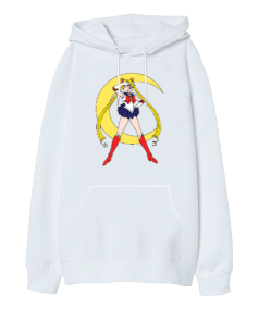 Saiolor Moon Anime Oversize Unisex Kapüşonlu Sweatshirt