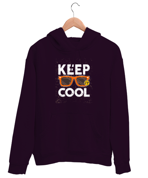 Tisho - Sakil Ol - Keep Cool Koyu Mor Unisex Kapşonlu Sweatshirt