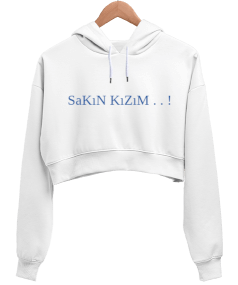 sakın kızım Kadın Crop Hoodie Kapüşonlu Sweatshirt