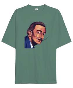 Salvador Dali - Ressam Çağla Yeşili Oversize Unisex Tişört