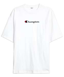 Şampiyon - Champion Beyaz Oversize Unisex Tişört