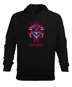 Samurai Baskılı Erkek Kapüşonlu Hoodie Sweatshirt