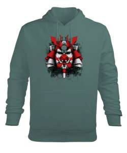 Samurai Mask Çağla Yeşili Erkek Kapüşonlu Hoodie Sweatshirt