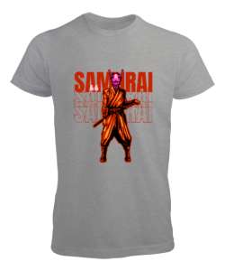 Samurai - Maskeli Samuray Gri Erkek Tişört