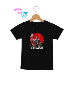 Samurai ninja baskılı Siyah Çocuk Unisex