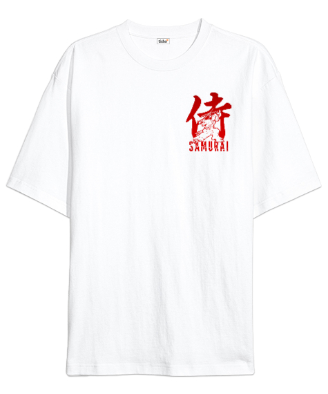 Samurai - Samuray Blu V6 Beyaz Oversize Unisex Tişört