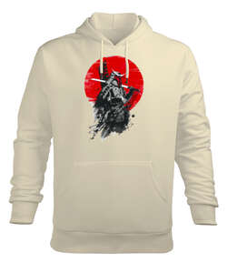 Samuray - Samurai - Krem Erkek Kapüşonlu Hoodie Sweatshirt