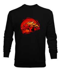 Samuray ve Ejderha - Dragon Siyah Erkek Sweatshirt