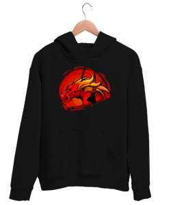 Samuray ve Ejderha - Dragon Siyah Unisex Kapşonlu Sweatshirt