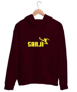 Sanji One Piece Bordo Unisex Kapşonlu Sweatshirt