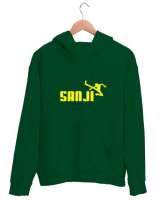 Sanji One Piece Çimen Yeşili Unisex Kapşonlu Sweatshirt - Thumbnail